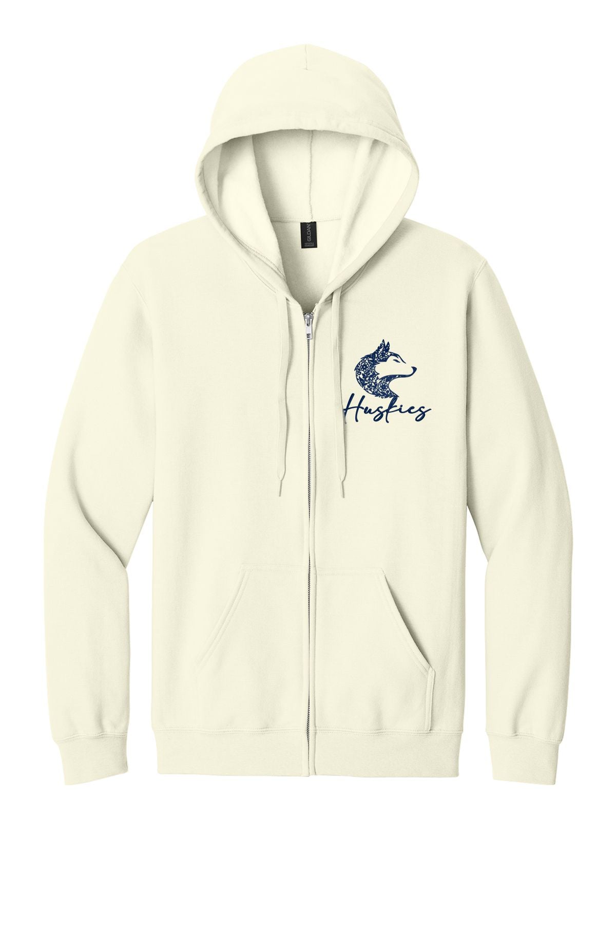 Hemlock Huskies Floral Embroidered Softstyle® Midweight Fleece Full-Zip Hooded Sweatshirt