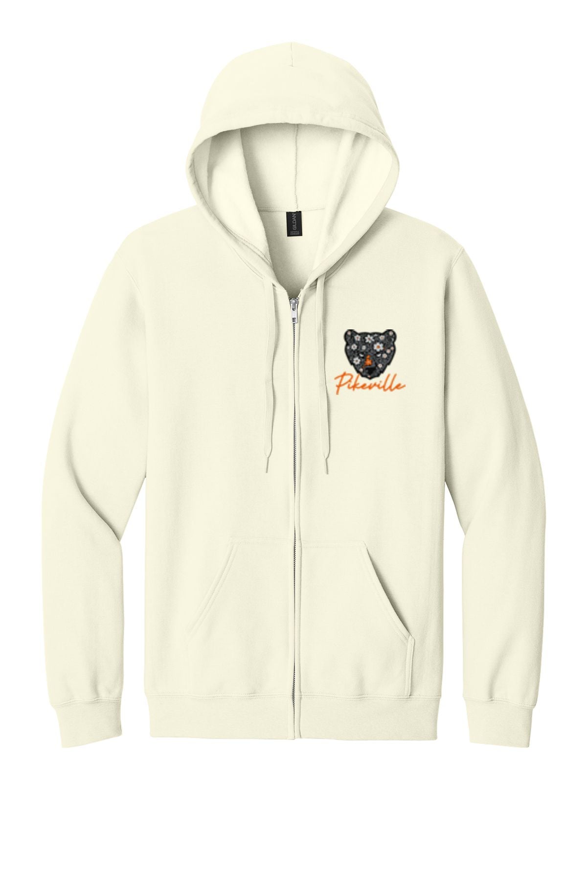 Pikeville Floral Embroidered Softstyle® Midweight Fleece Full-Zip Hooded Sweatshirt