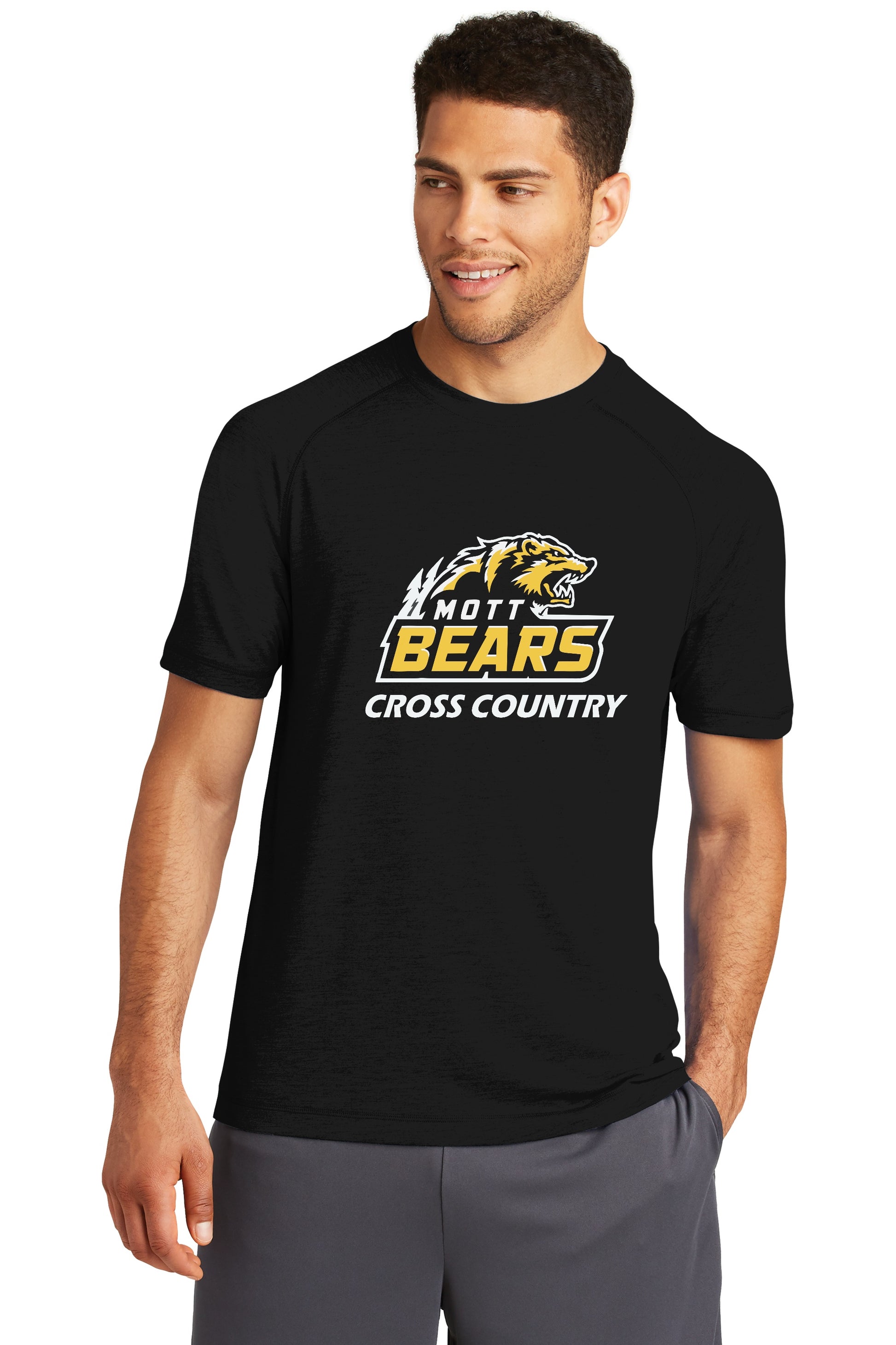 Mott Cross Country PosiCharge® Tri-Blend Wicking Raglan Tee