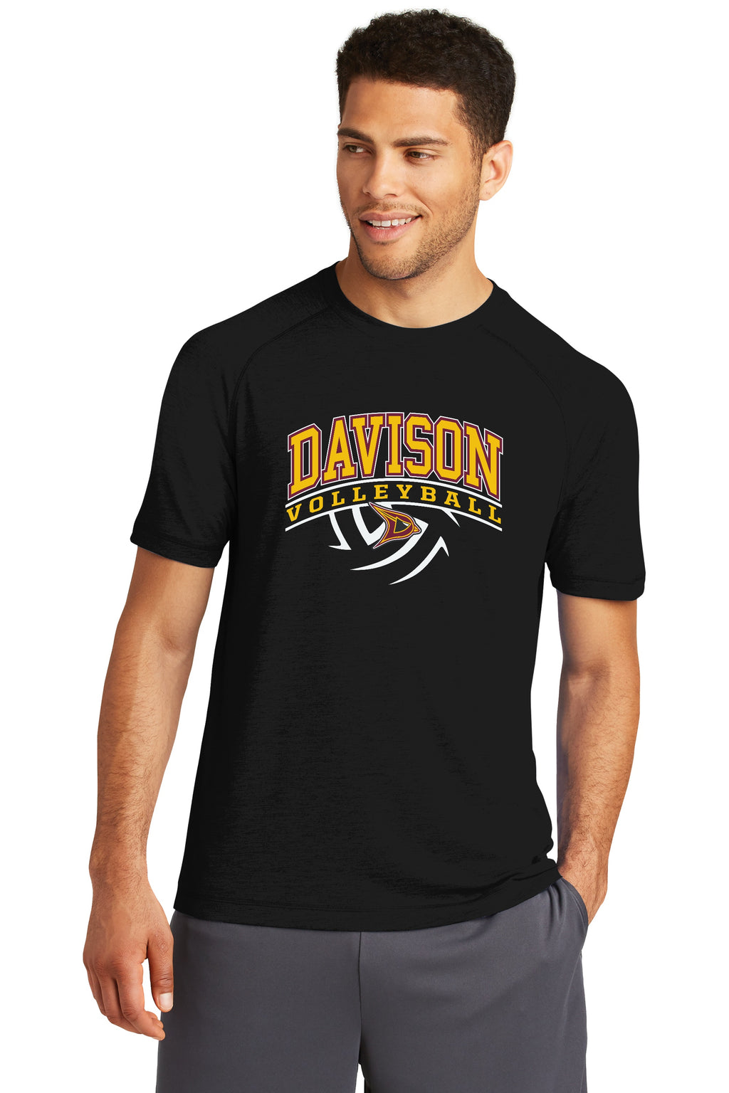 Davison Volleyball PosiCharge® Tri-Blend Wicking Raglan Tee