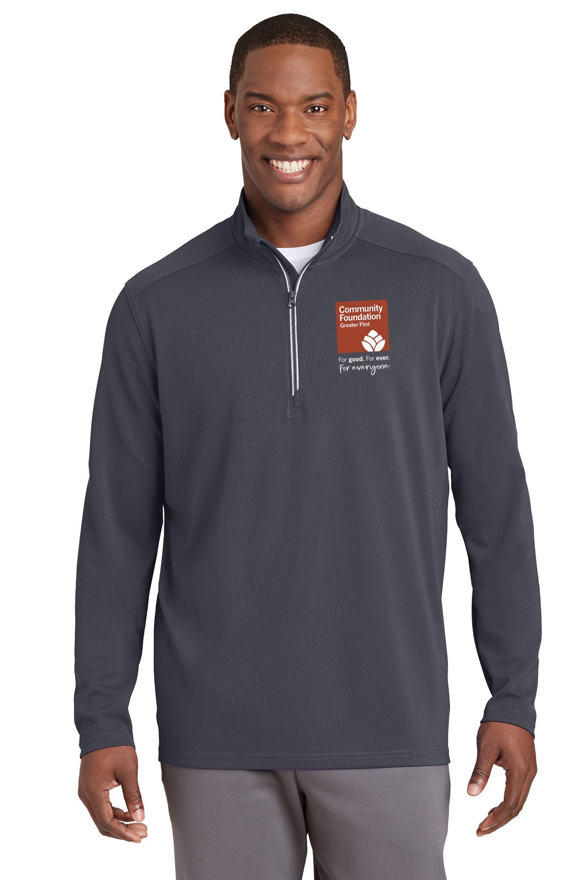 Community Foundation of Greater Flint Textured 1/4 Zip Jacket