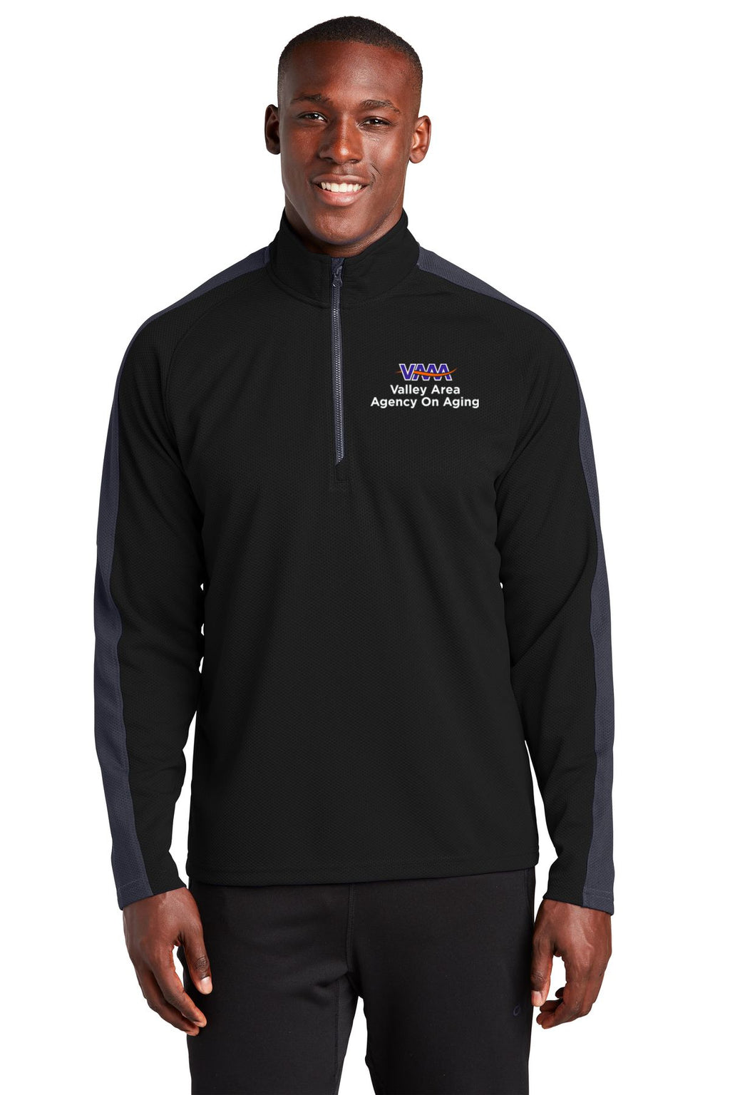 Valley Area Agency On Aging Sport-Wick Textured Colorblock 1/4-Zip Pullover