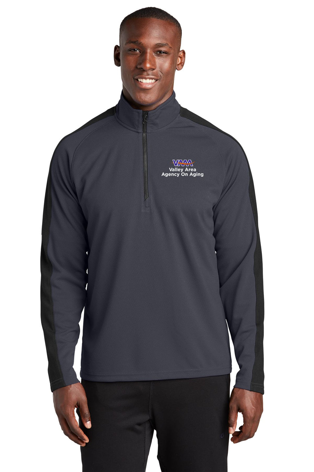 Valley Area Agency On Aging Sport-Wick Textured Colorblock 1/4-Zip Pullover