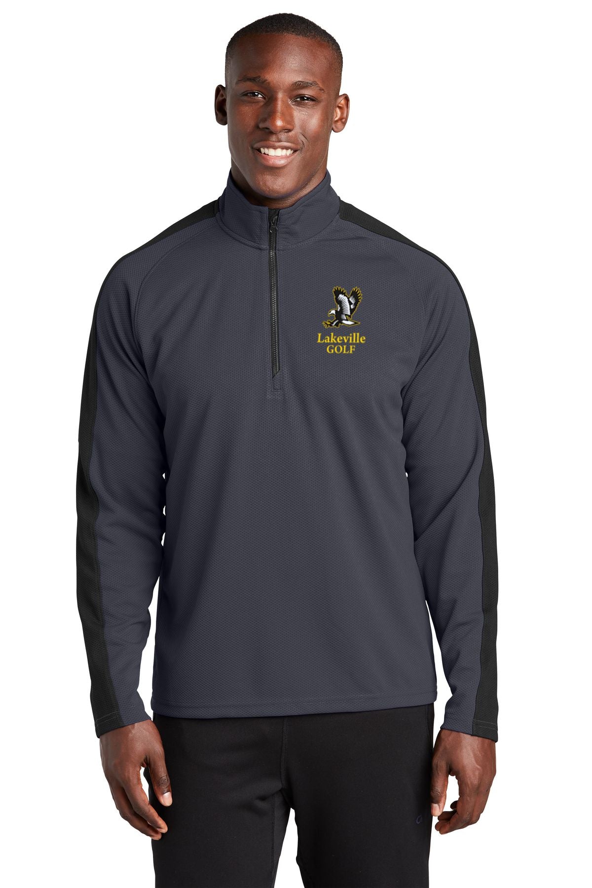 Lakeville Golf Sport-Wick Textured Colorblock 1/4-Zip Pullover