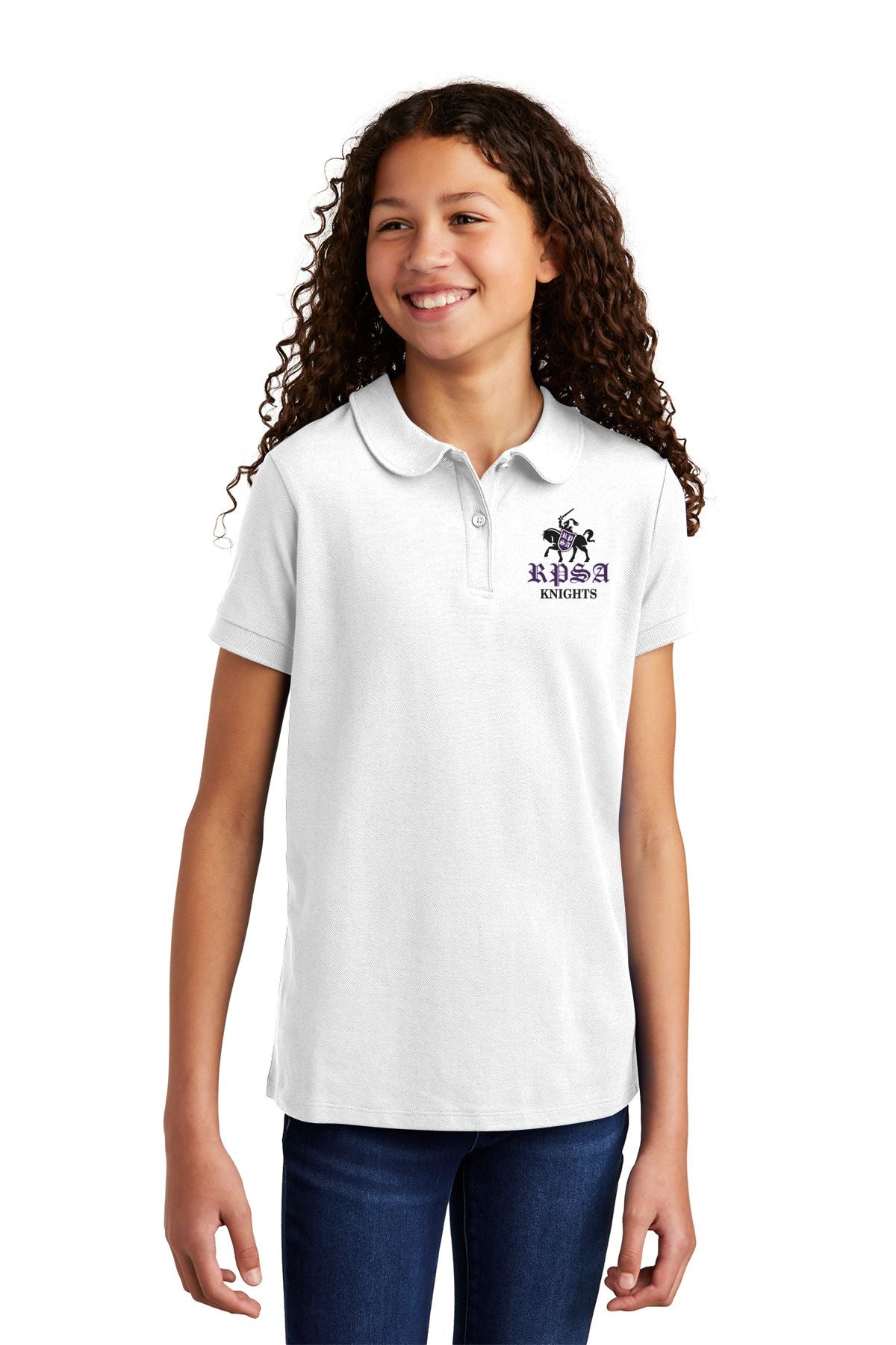 RPSA Girls Silk Touch™ Peter Pan Collar Polo