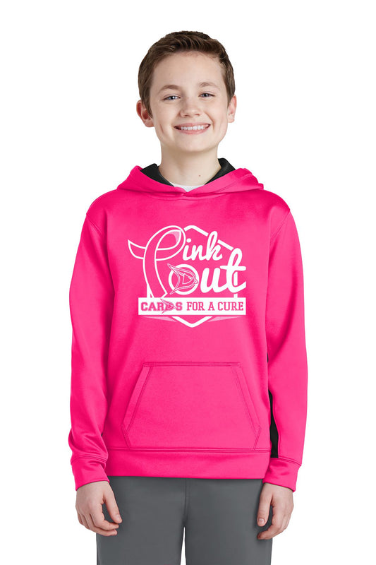 Davison Pink Out Sport-Tek® YOUTH Sport-Wick® Fleece Colorblock Hooded Pullover