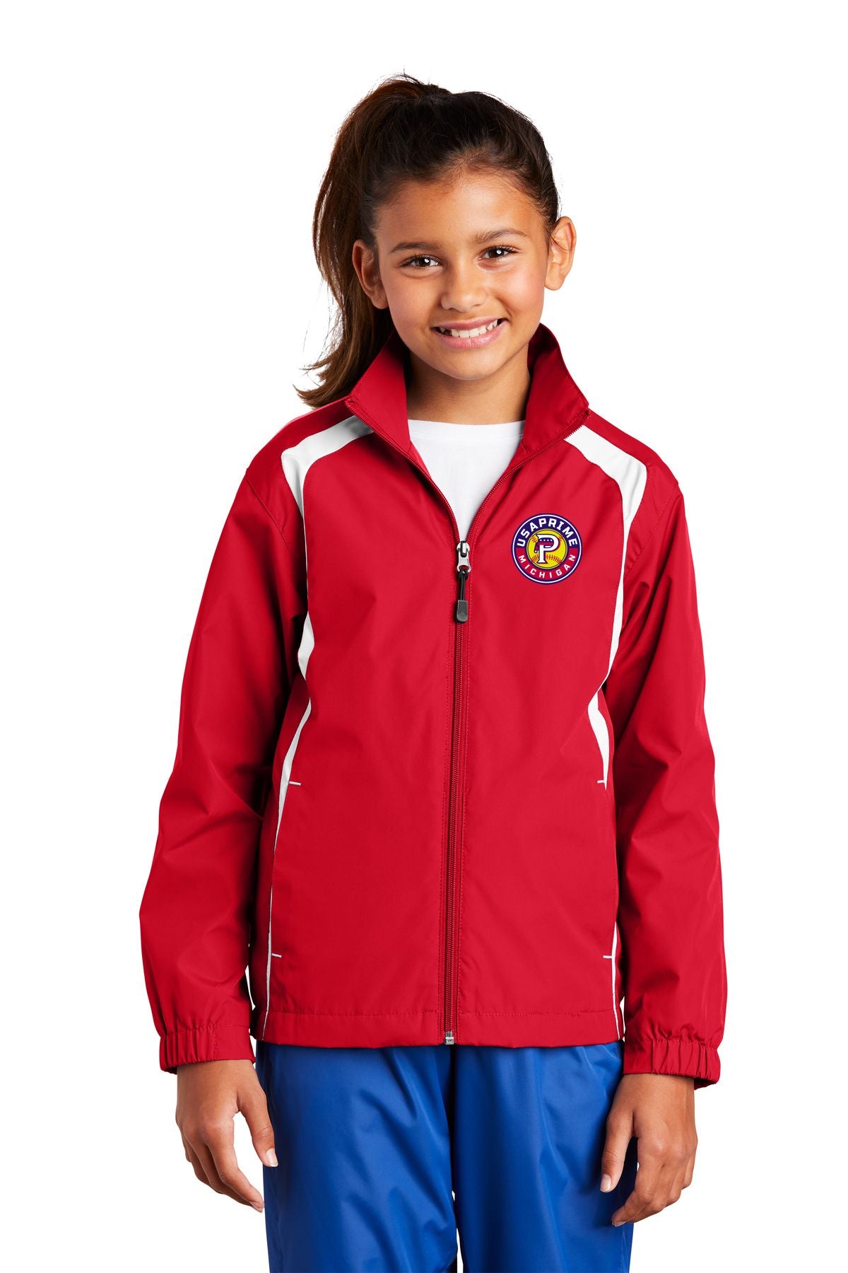 USA Prime Softball Colorblock Raglan Full Zip Jacket