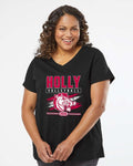 Holly Volleyball Curvy Collection Women's Fine Jersey V-Neck Tee