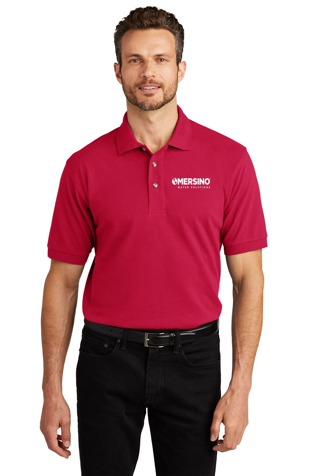 Mersino Heavyweight Cotton Pique Polo