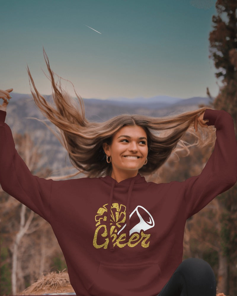 Davison Cheer Glitter Basic Hooded Sweatshirt