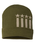 USA-Made Patriotic Cuffed Green Beanie