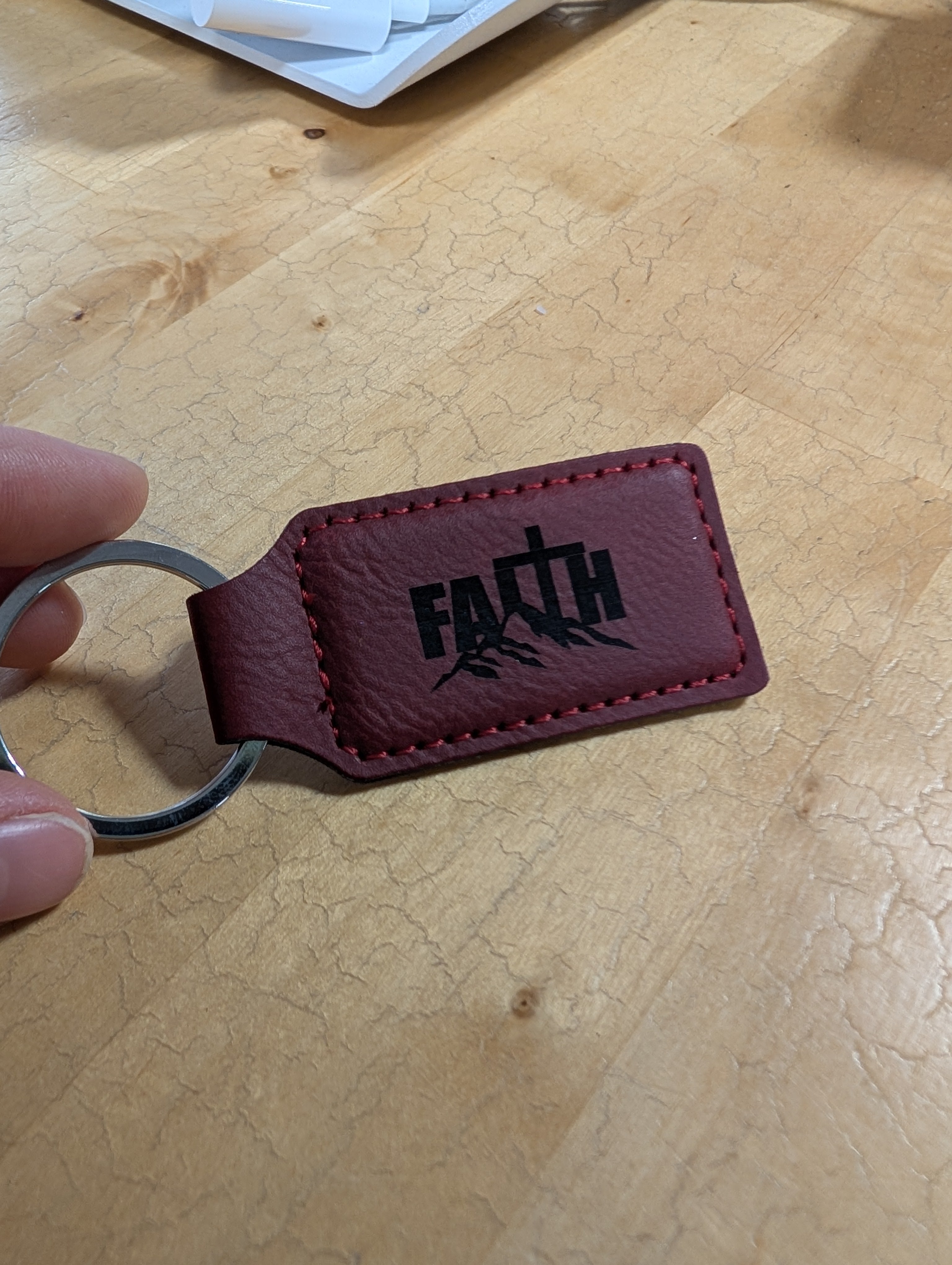 Faith Leatherette Keychain
