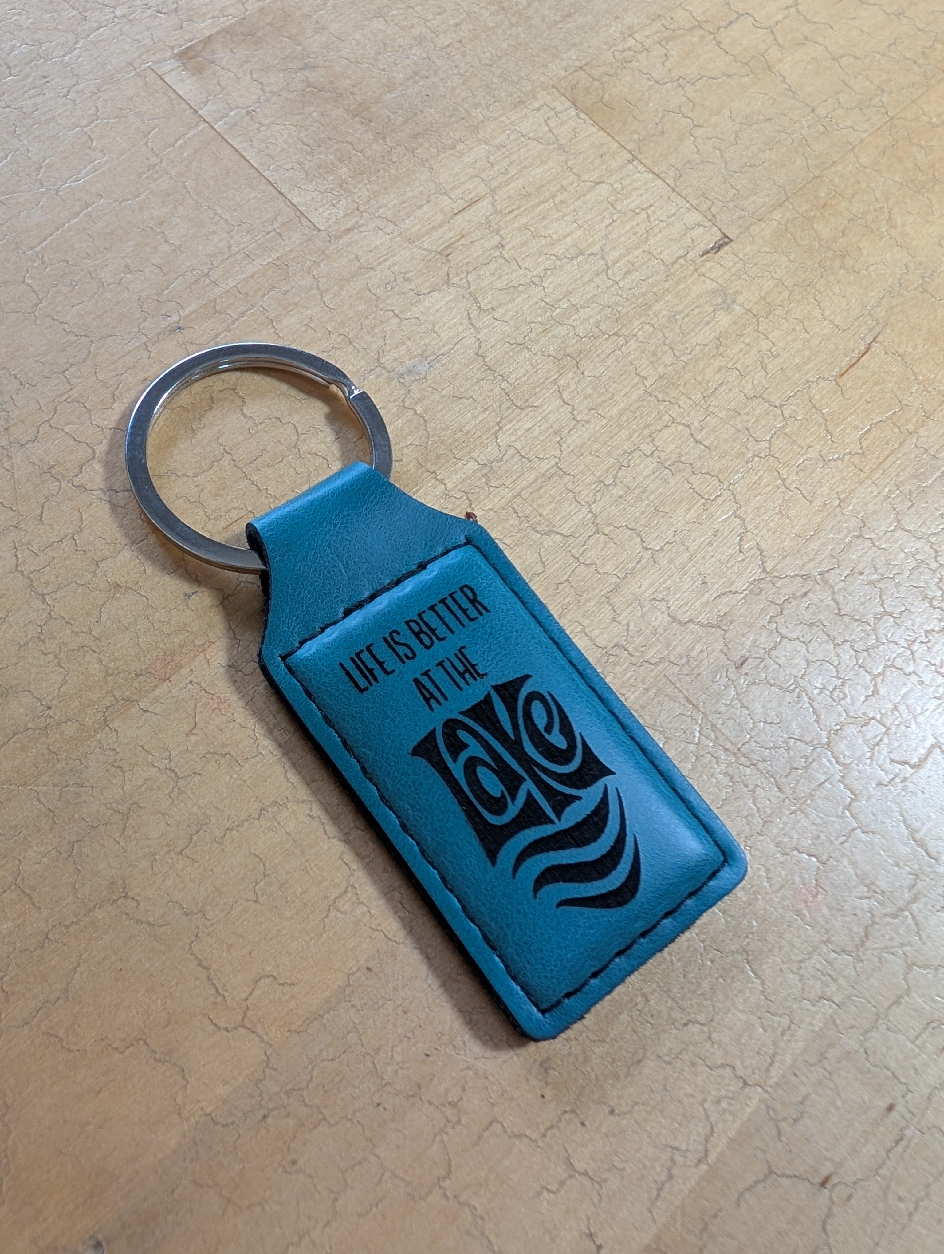 Life Is Better At the Lake Leatherette Keychain