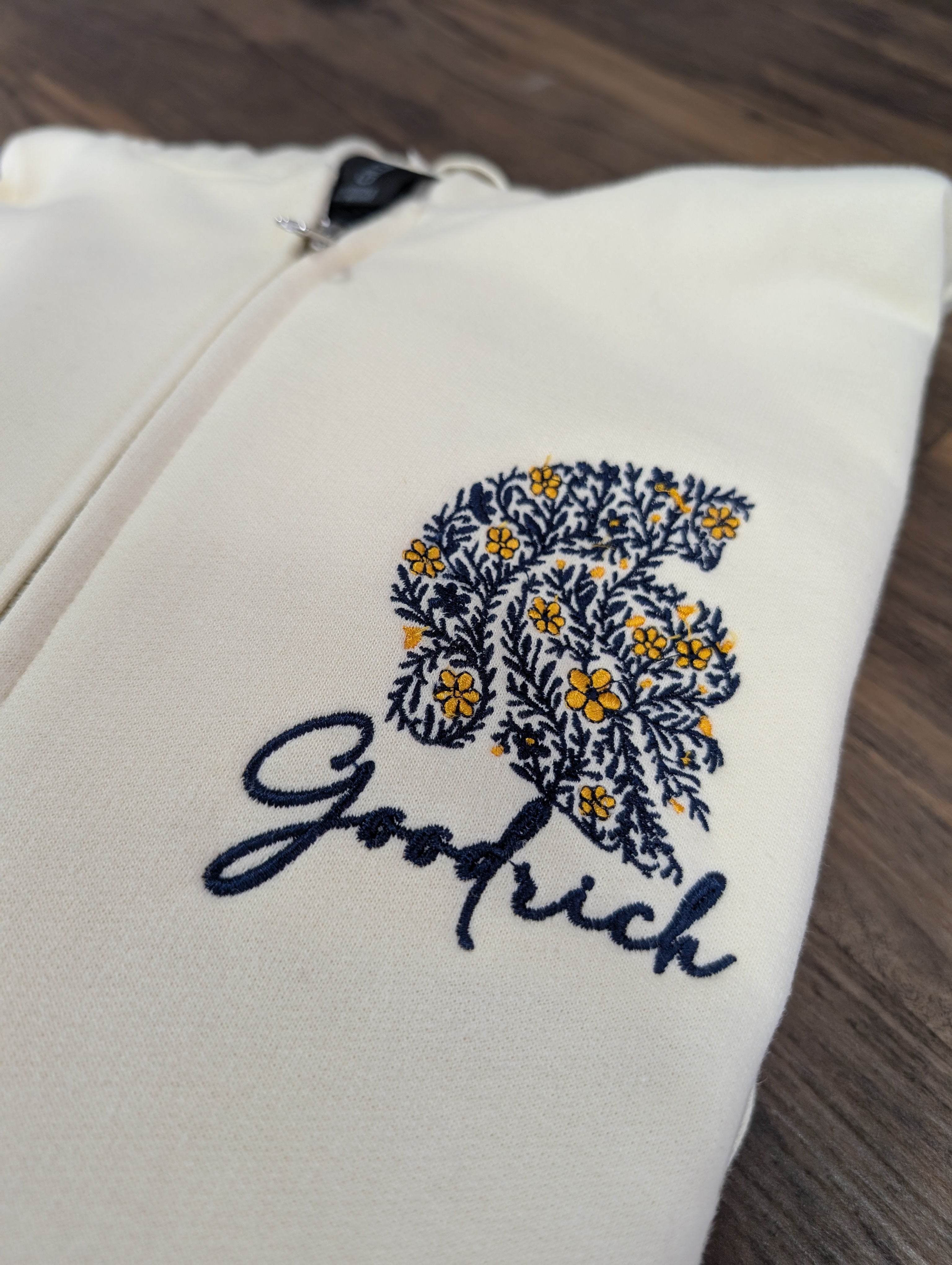 Goodrich Flower Embroidered Softstyle® Midweight Fleece Full-Zip Hooded Sweatshirt