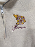 Davison Flower Bird Ladies Boxy Half Zip Fleece