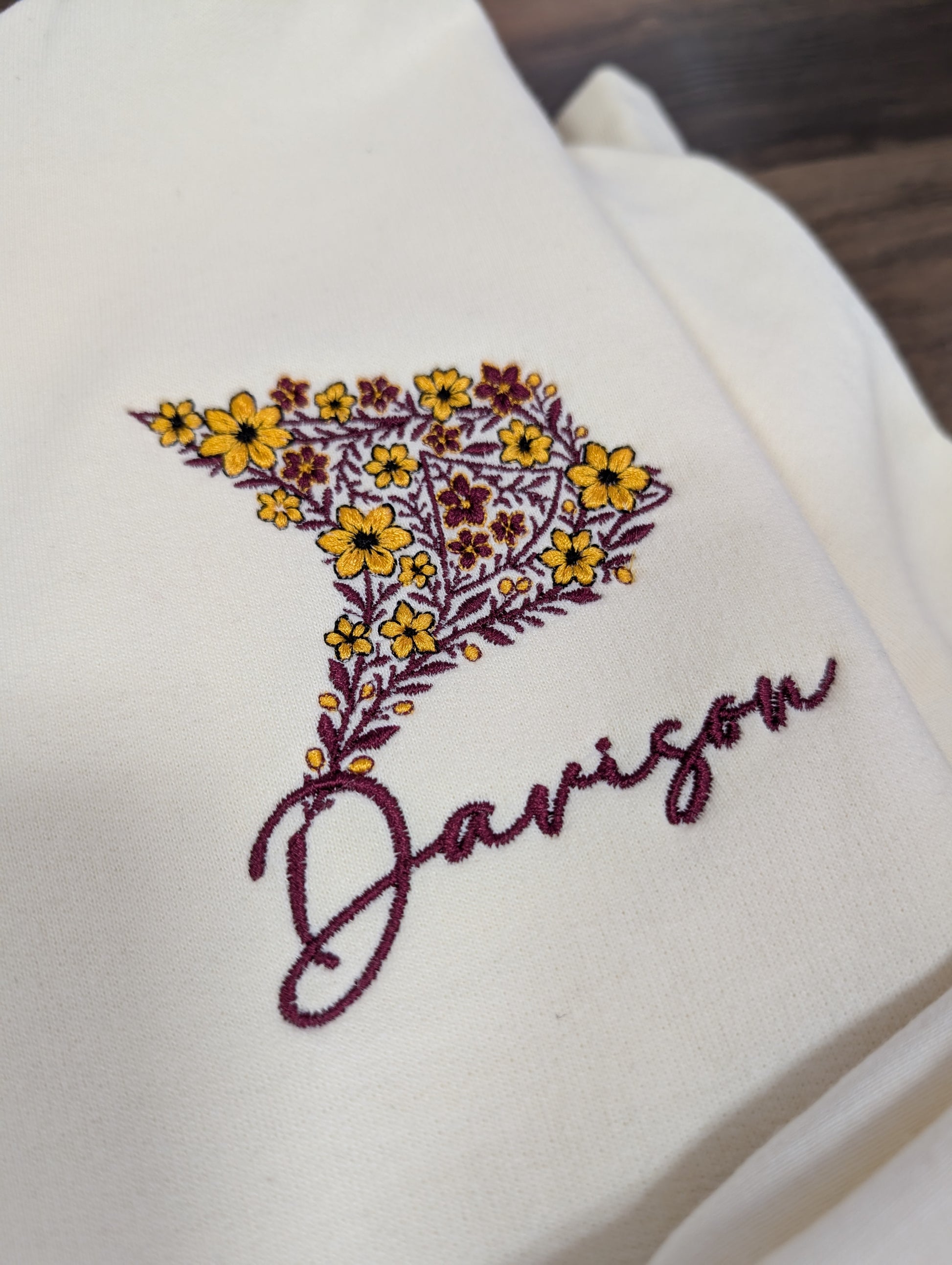 Davison Flower Bird Embroidered Softstyle® Midweight Fleece Full-Zip Hooded Sweatshirt
