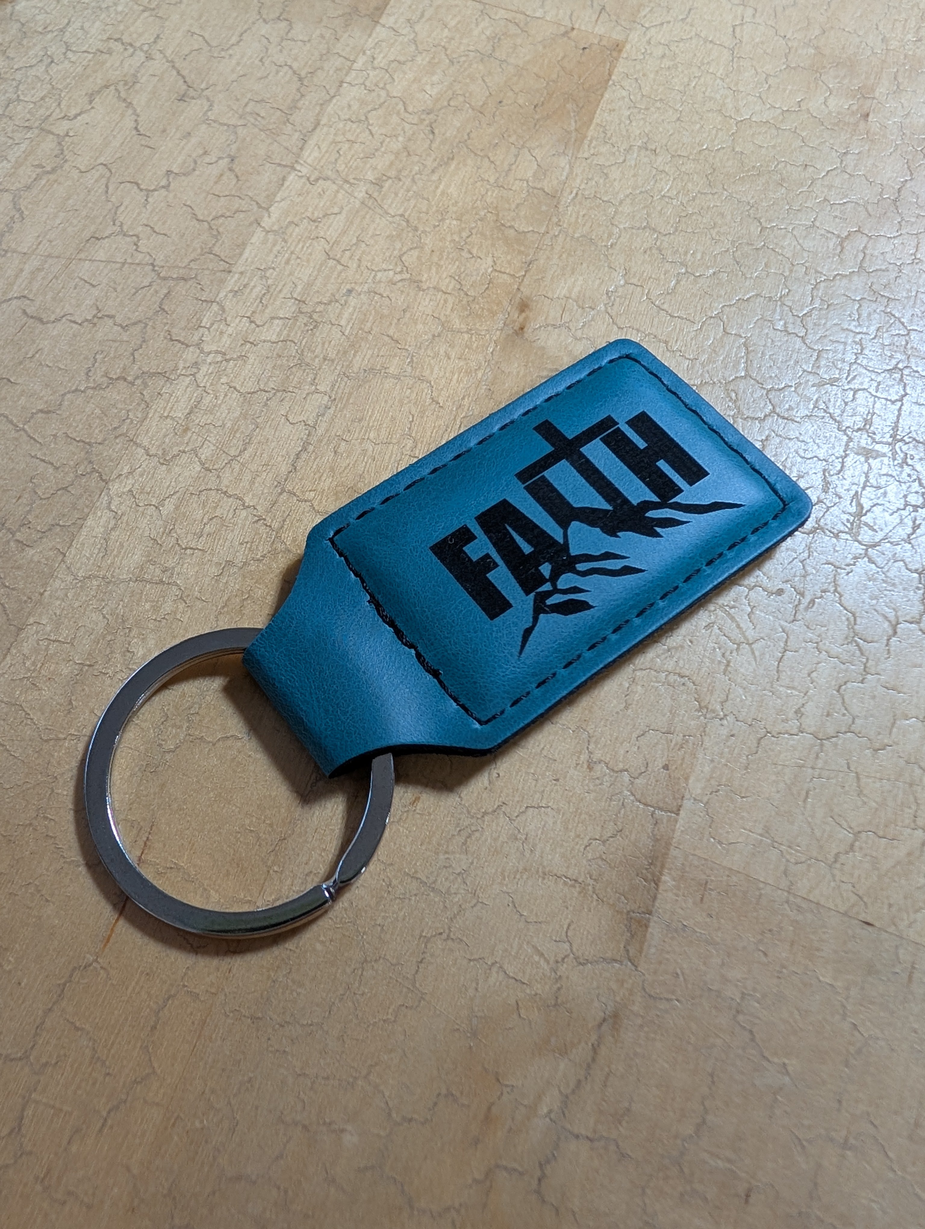 Faith Leatherette Keychain