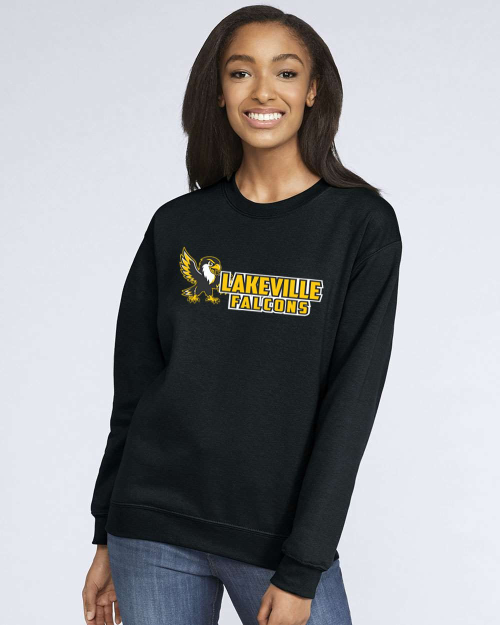 Lakeville Cartoon Falcons Softstyle® Crewneck Sweatshirt