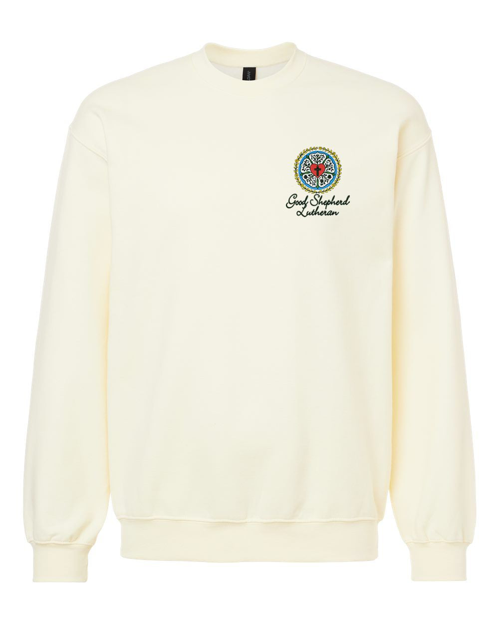 Good Shepherd Lutheran Rose Floral Softstyle® Crewneck Sweatshirt