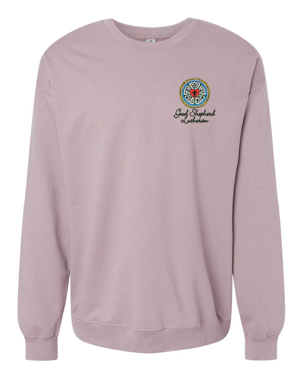 Good Shepherd Lutheran Rose Floral Softstyle® Crewneck Sweatshirt