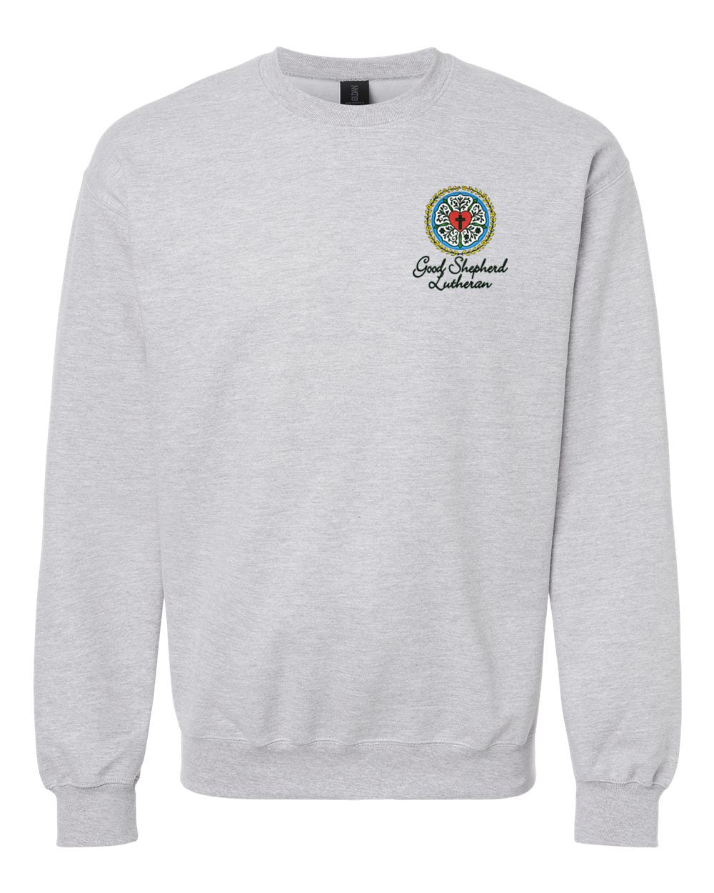 Good Shepherd Lutheran Rose Floral Softstyle® Crewneck Sweatshirt