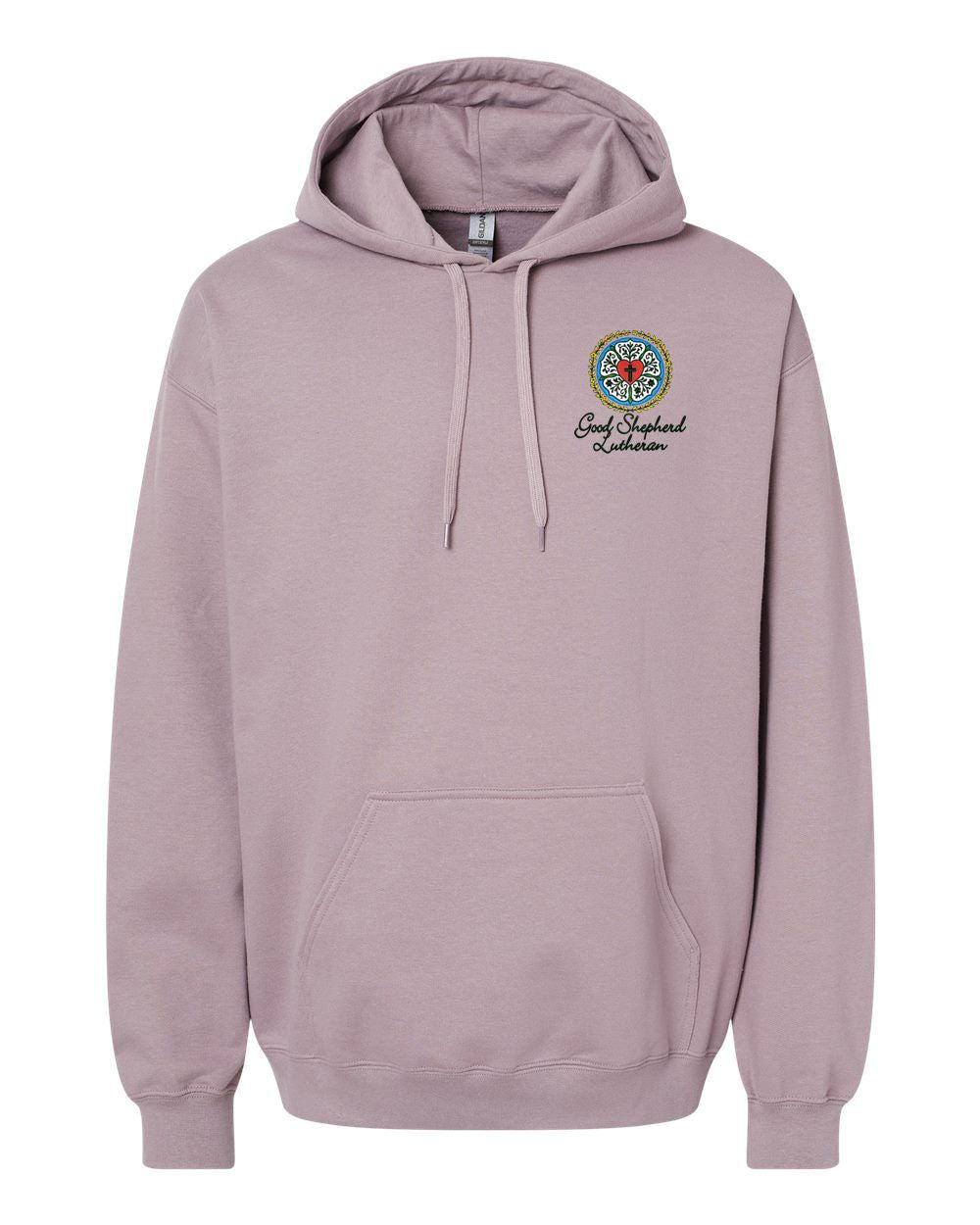 Good Shepherd Lutheran Rose Floral Softstyle® Embroidered Midweight Pullover Hooded Sweatshirt