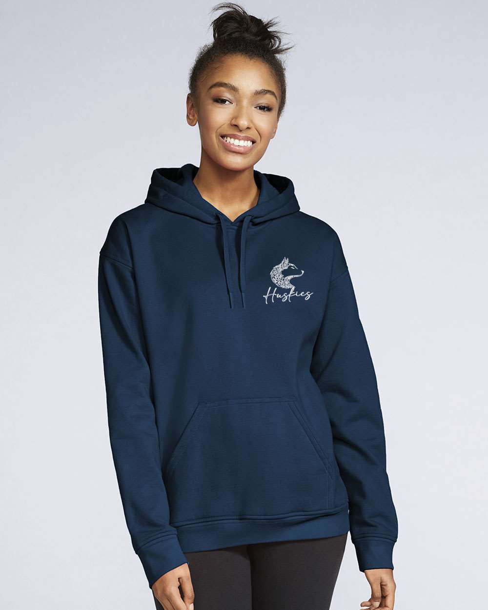 Hemlock Huskies Floral Softstyle® Midweight Pullover Hooded Sweatshirt