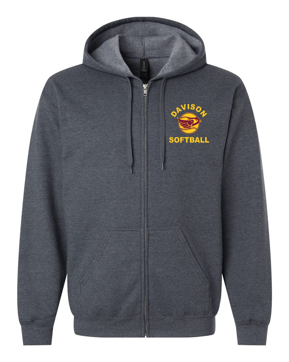 Davison Softball Softstyle® Midweight Fleece Full-Zip Hooded Sweatshirt