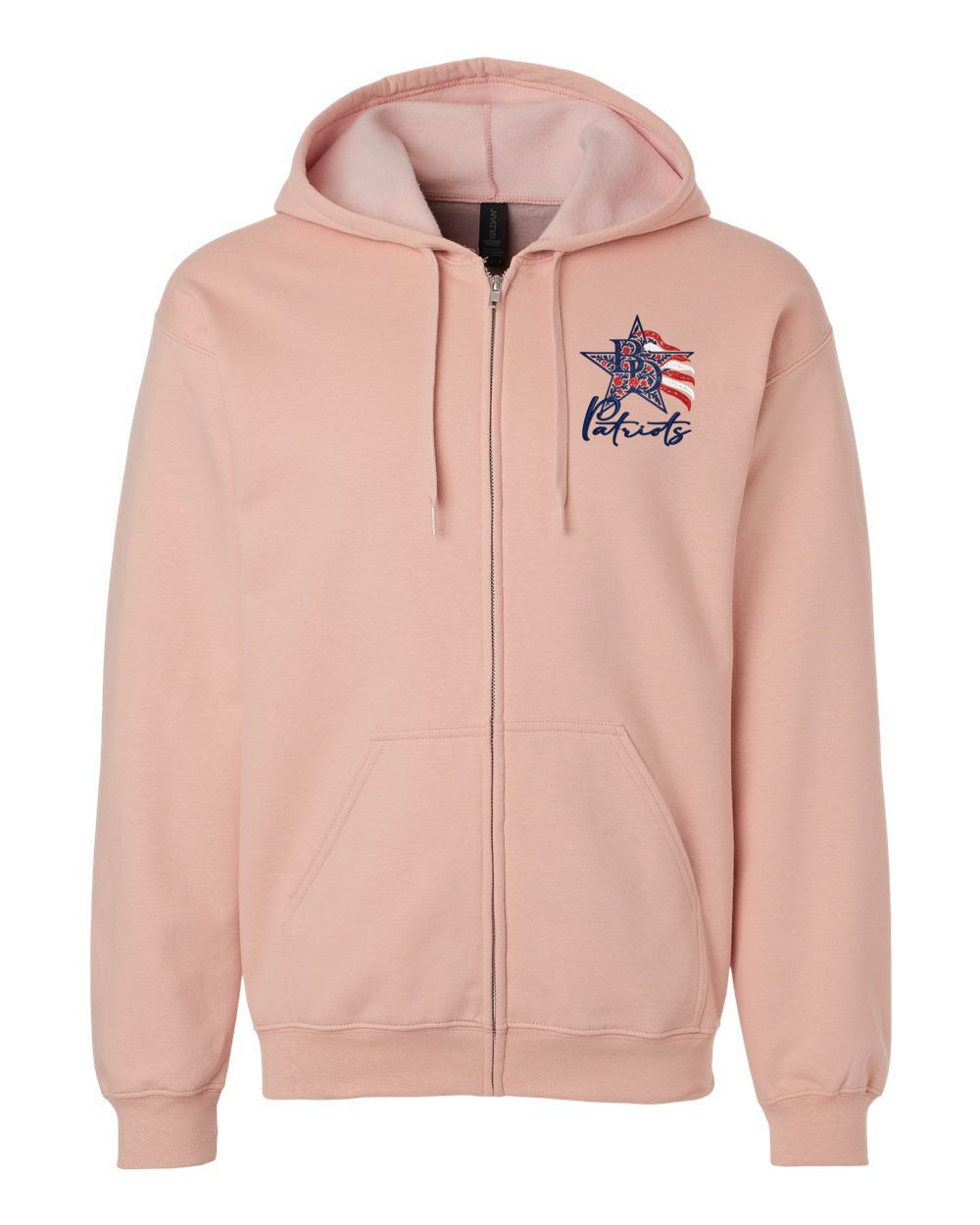 Britton Deerfield Floral Embroidered Softstyle® Midweight Fleece Full-Zip Hooded Sweatshirt
