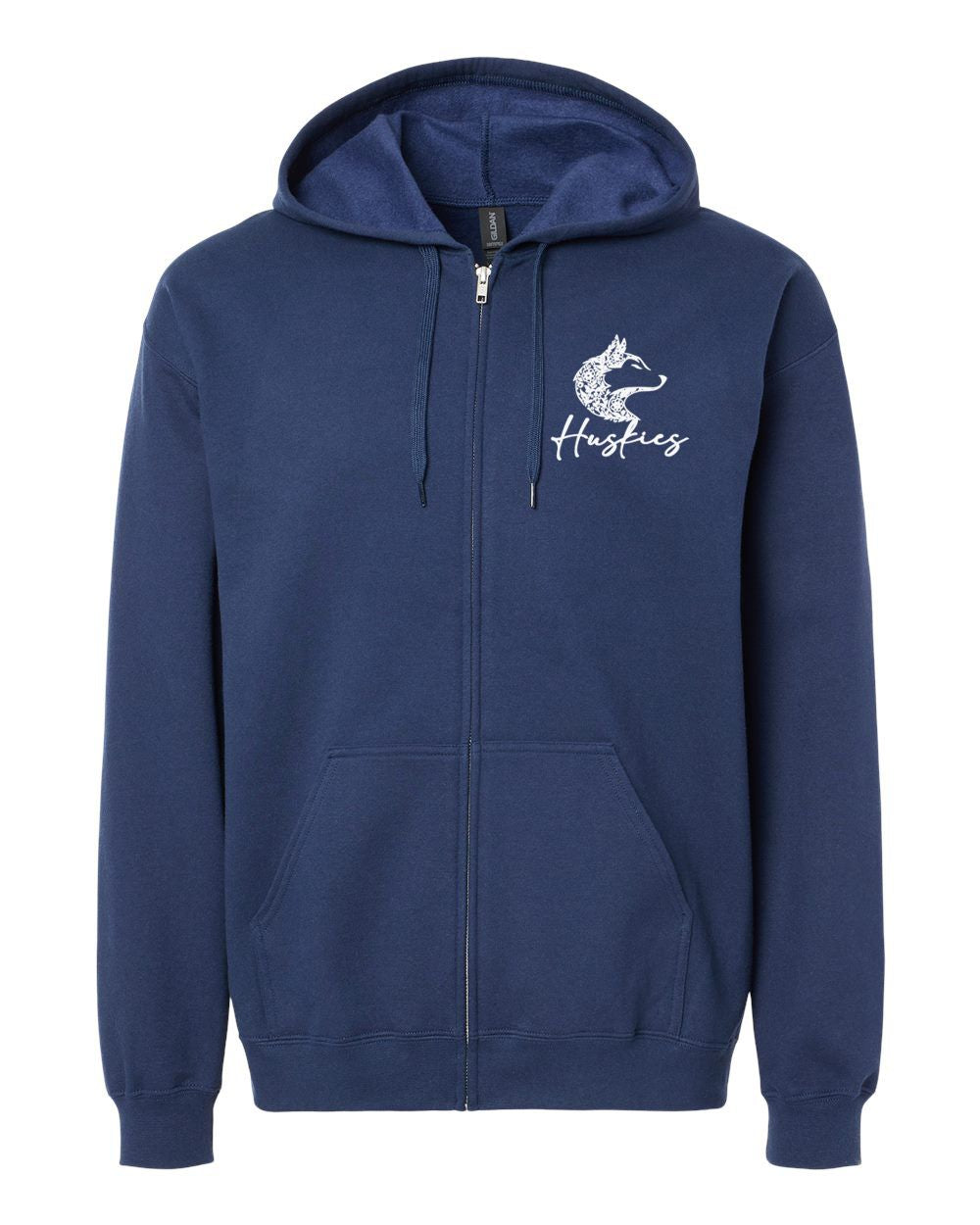 Hemlock Huskies Floral Embroidered Softstyle® Midweight Fleece Full-Zip Hooded Sweatshirt