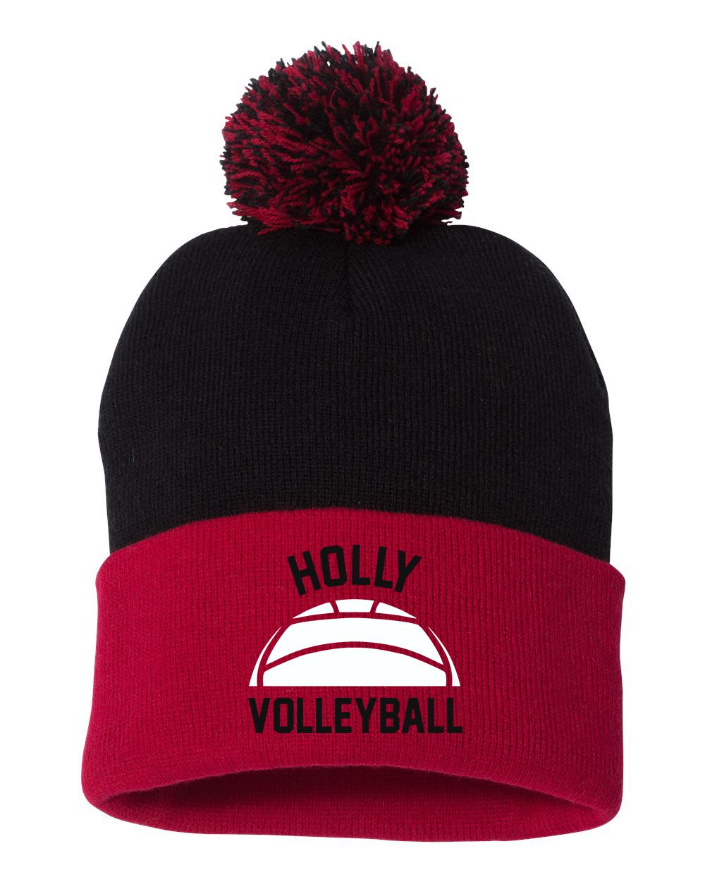 Holly Volleyball Pom-Pom 12" Knit Beanie