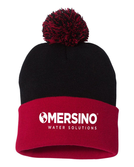 Mersino Pom-Pom 12" Knit Beanie