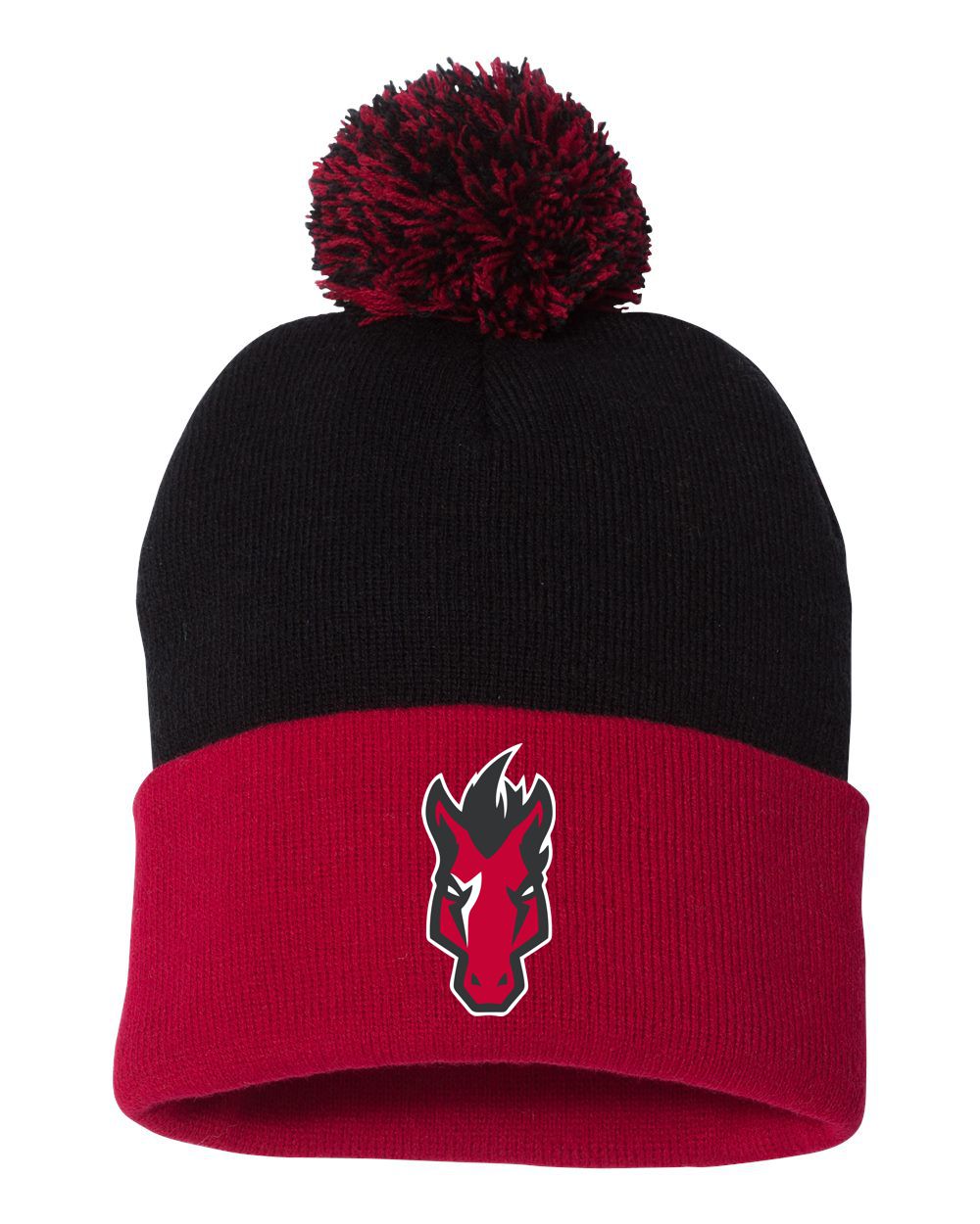 Mustangs Pom-Pom 12" Knit Beanie