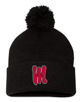 Mustangs Pom-Pom 12" Knit Beanie