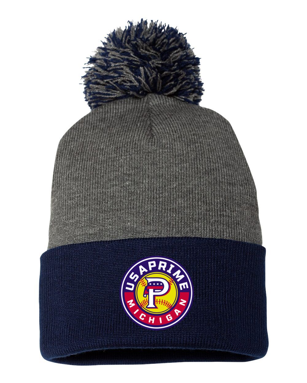 USA Prime Softball Pom-Pom 12" Knit Beanie