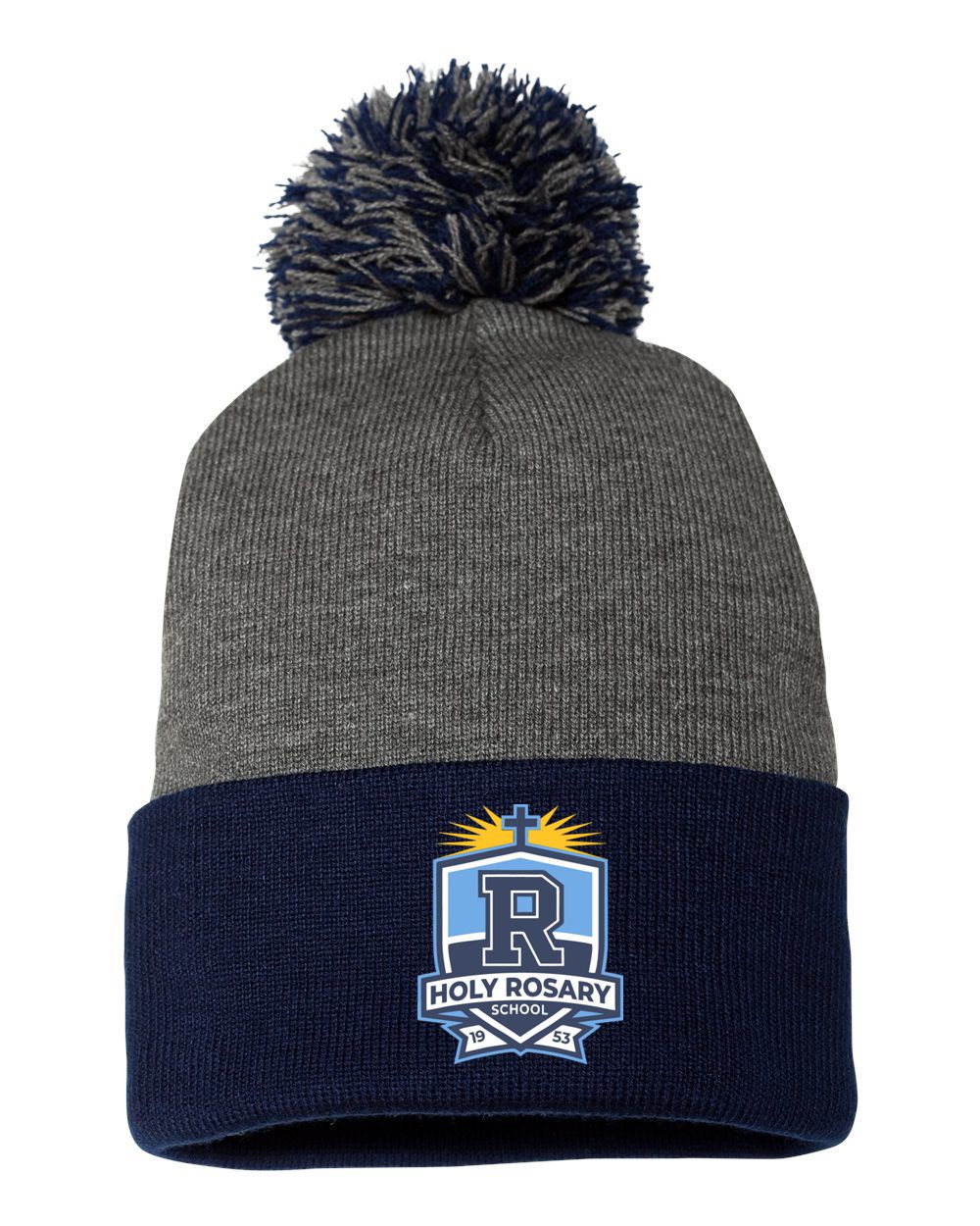 Holy Rosary Pom-Pom 12" Knit Beanie