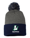 Lapeer Fastpitch Pom-Pom 12" Knit Beanie