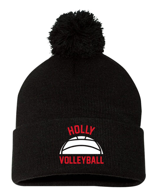 Holly Volleyball Pom-Pom 12" Knit Beanie