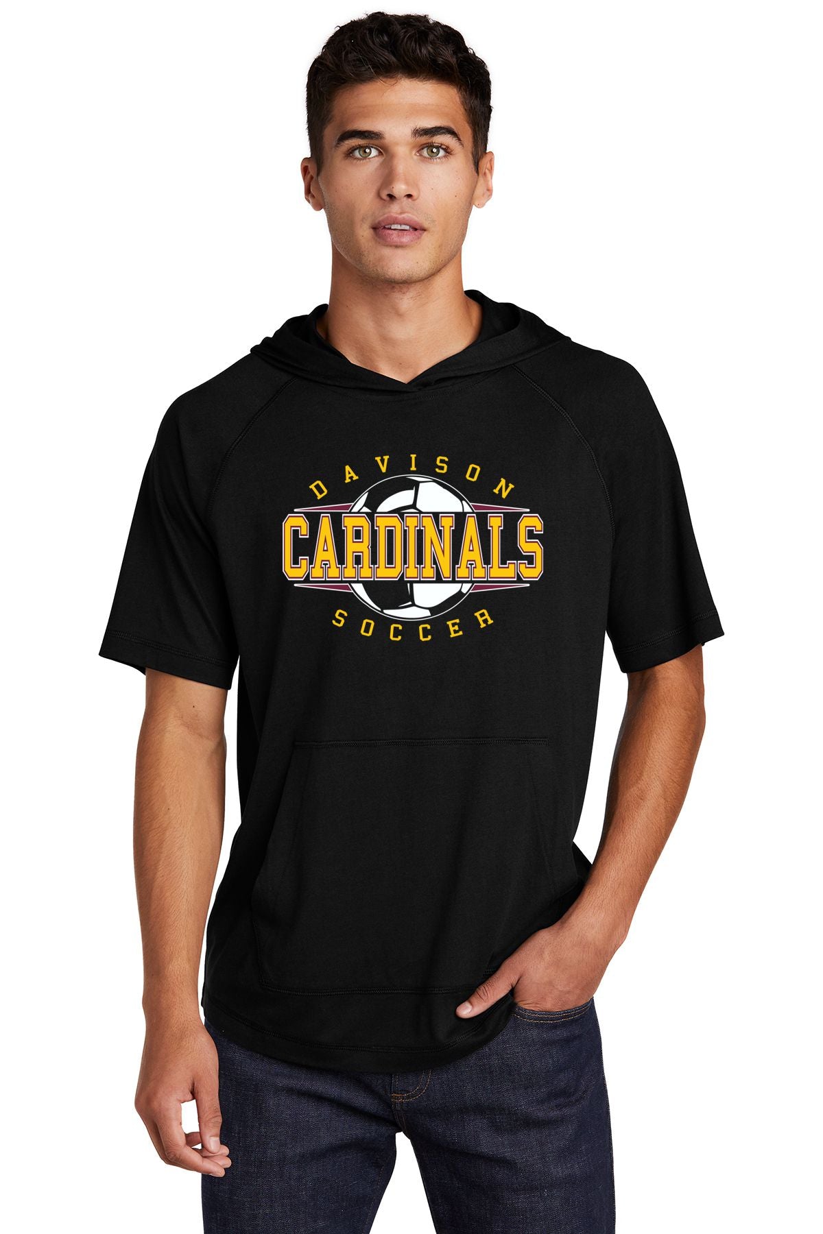 Davison Soccer Tri-Blend Wicking Short Sleeve Hoodie