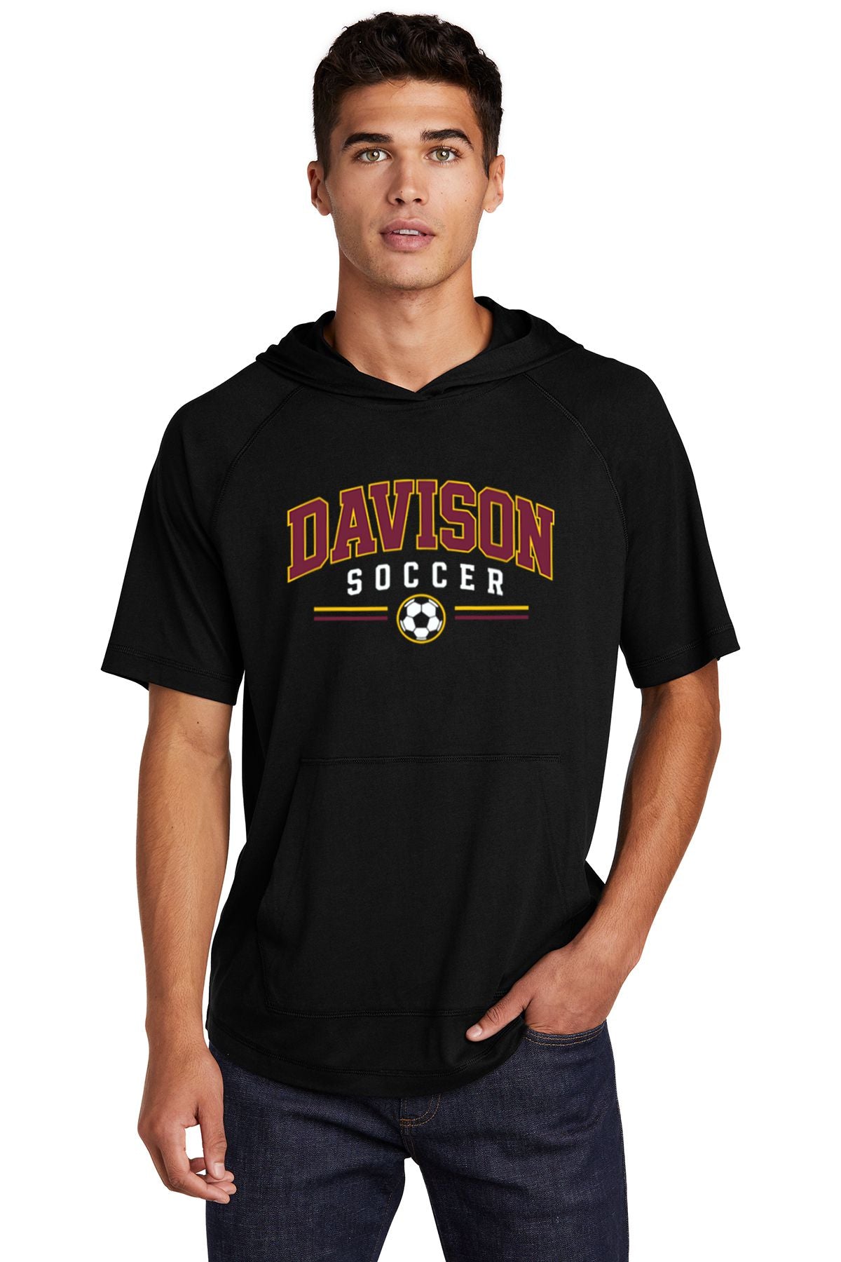 Davison Soccer Tri-Blend Wicking Short Sleeve Hoodie