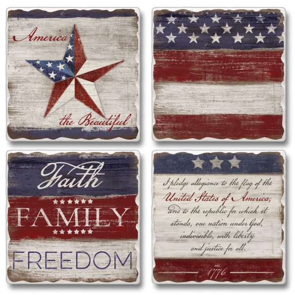 4pk America Coaster Set