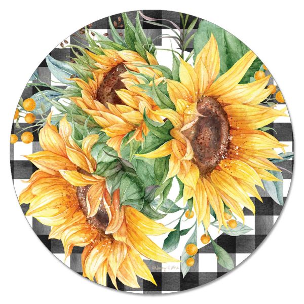 Sunflower Fields Glass Lazy Susan