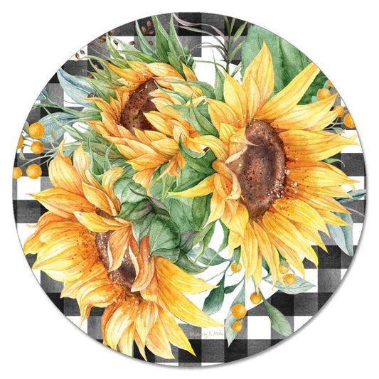 Sunflower Fields Glass Lazy Susan