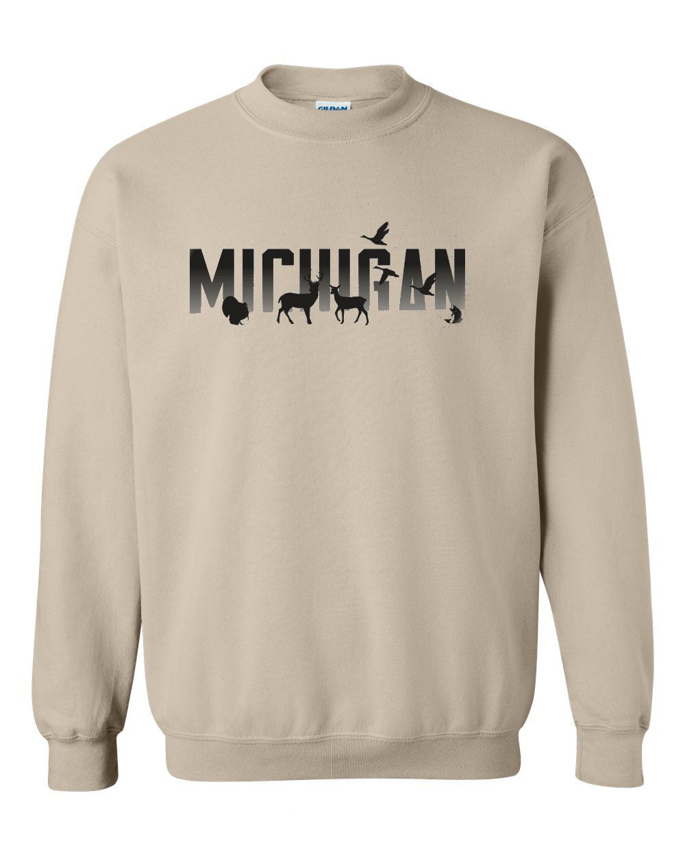 Michigan Wildlife Natural Crew Sweatshirt