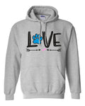 Love Paw Print Hooded Sweatshirt