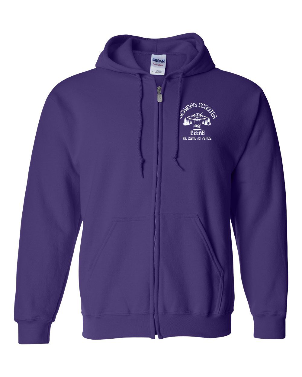 Michigan Scooter Geeks Basic Hooded Full Zip Sweatshirt