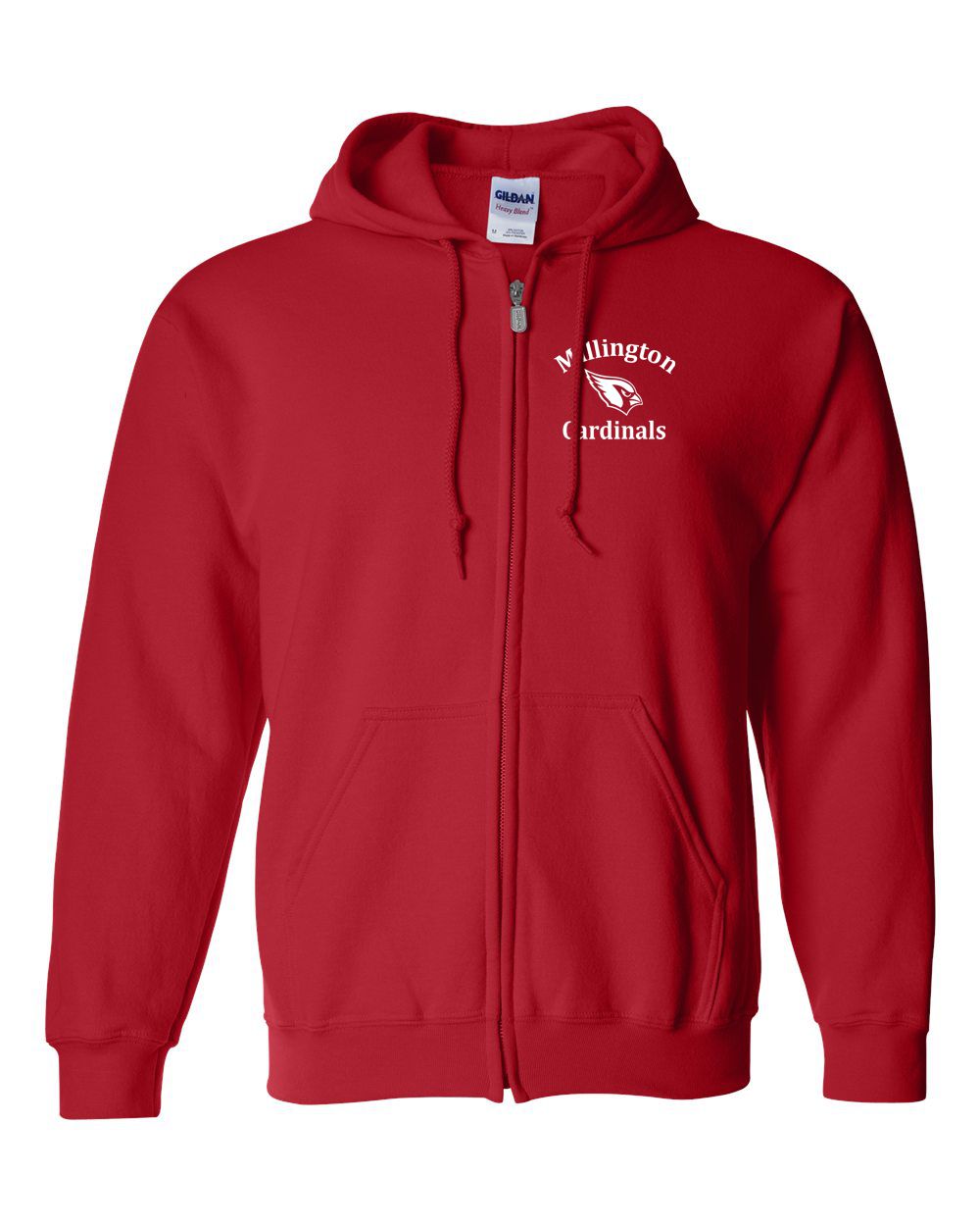 Millington Cardinals Embroidered Full Zip Hoodie