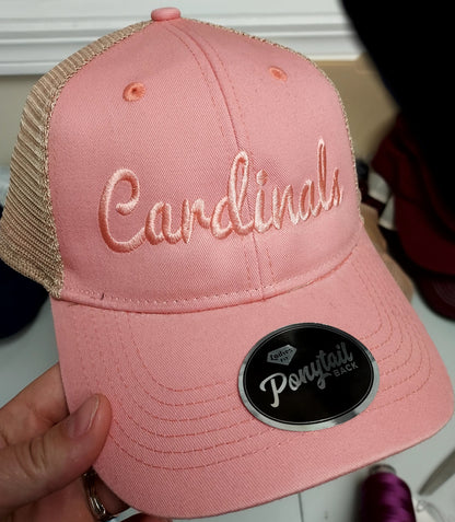 Cardinals Pink PONY TAIL Women's Cap