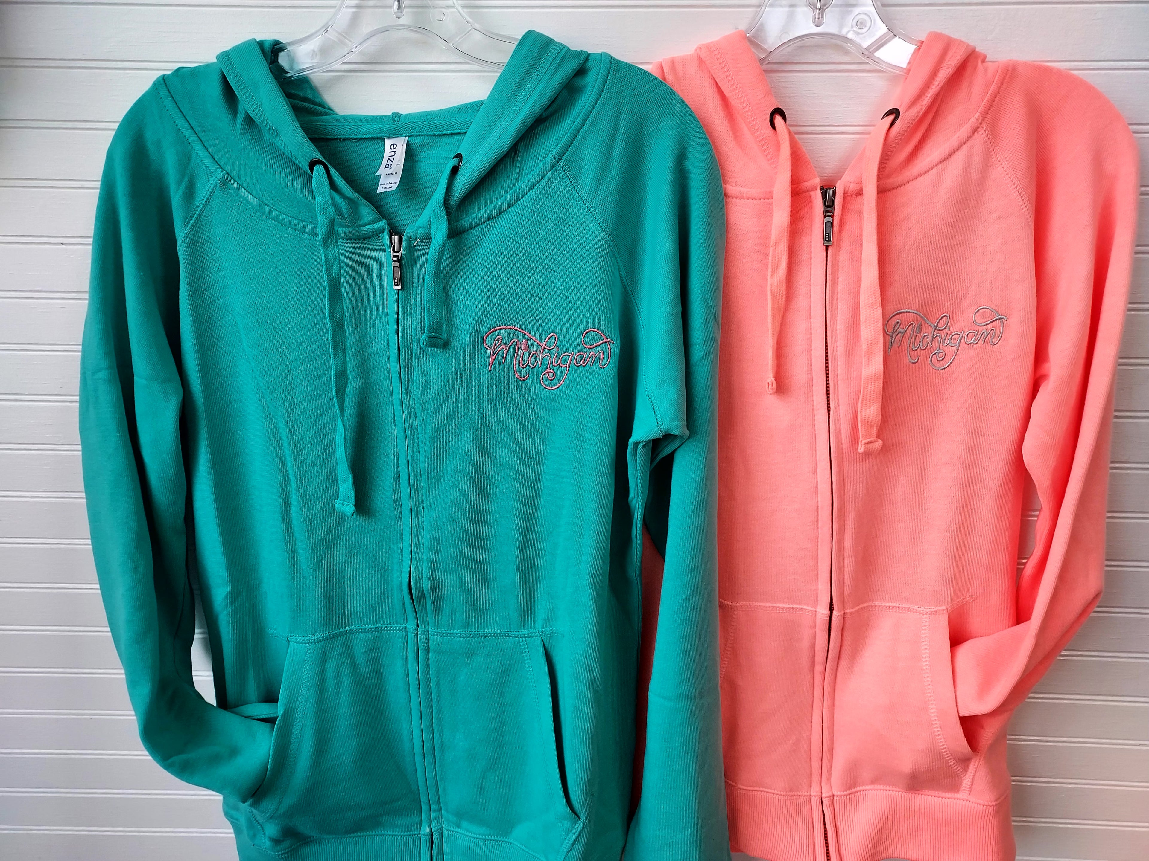 Ladies Lightweight Michigan Script Zip Jacket