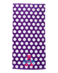 Polka-dot Velour Beach Towel with Embroidery